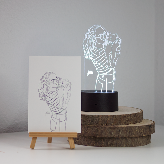 Lámpara ilustrada LED personalizada + mando a distancia